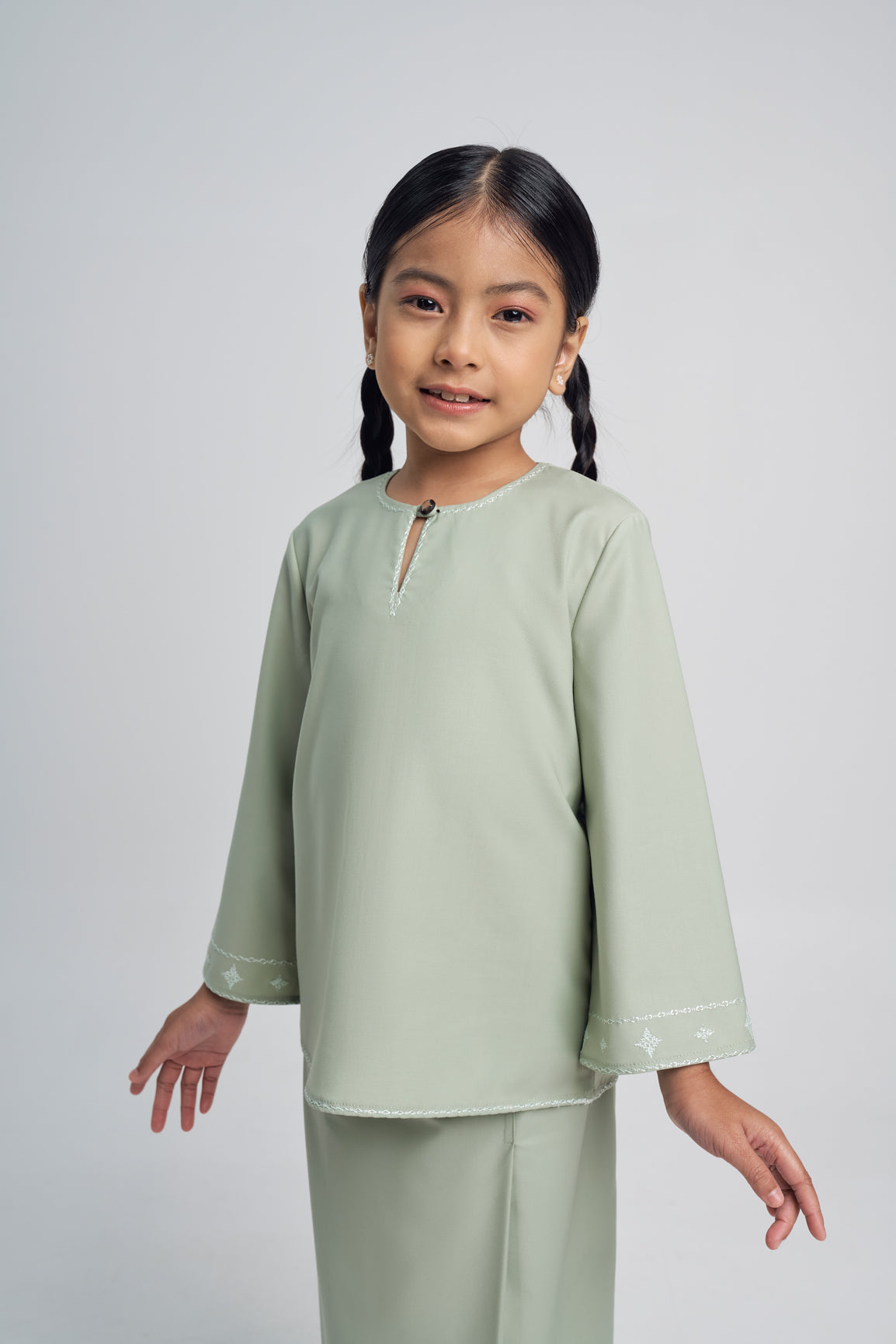 Patawali Girls Baju Kurung - Mint Green
