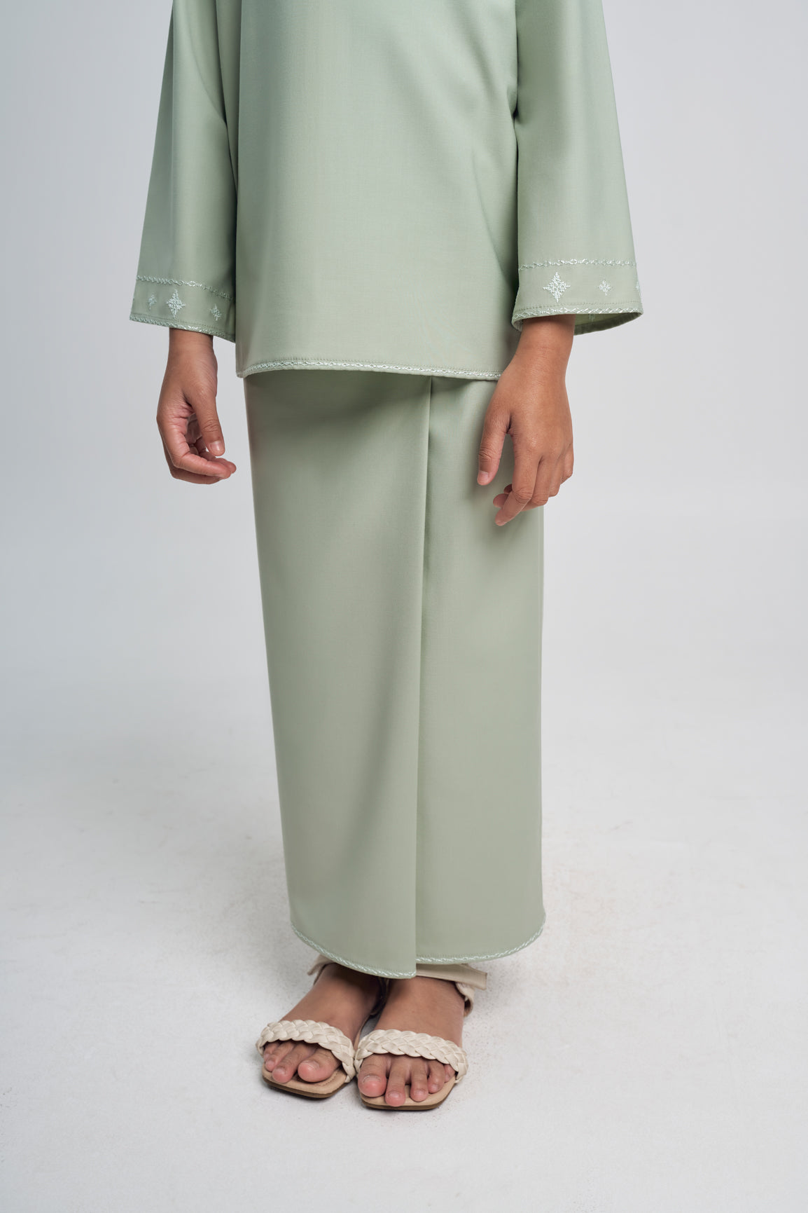 Patawali Girls Baju Kurung - Mint Green
