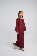 Patawali Girls Baju Kurung - Mahogany Red