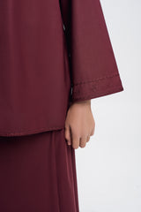 Patawali Girls Baju Kurung - Burgundy Red