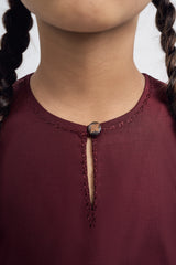 Patawali Girls Baju Kurung - Burgundy Red