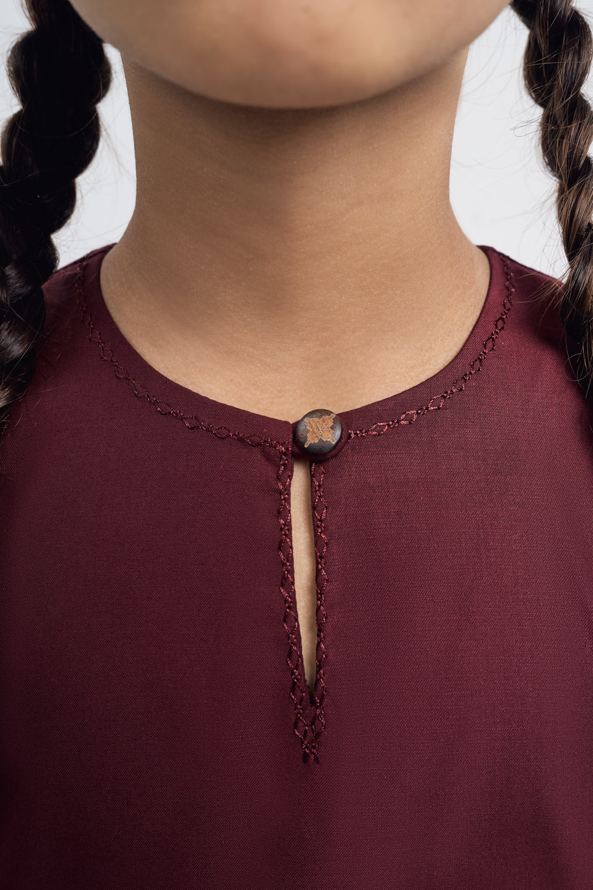 Patawali Girls Baju Kurung - Burgundy Red