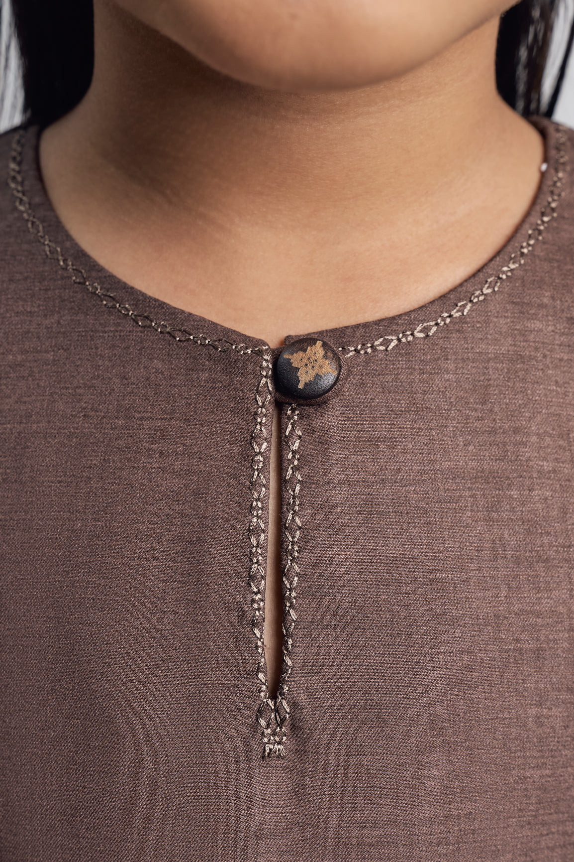 Patawali Girls Baju Kurung - Espresso