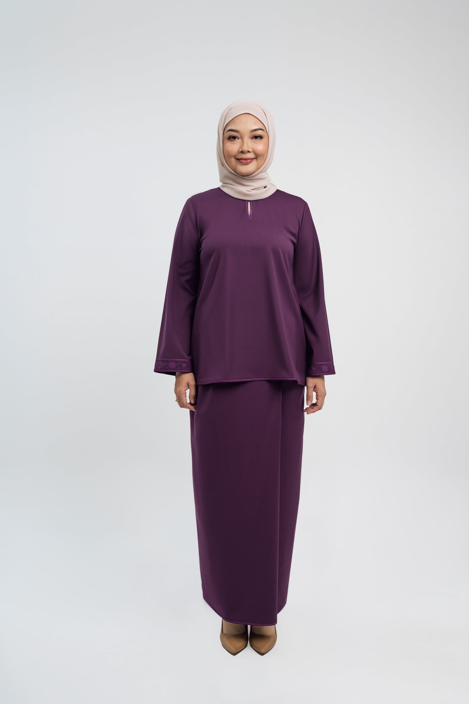 Patawali Baju Kurung - Dark Purple