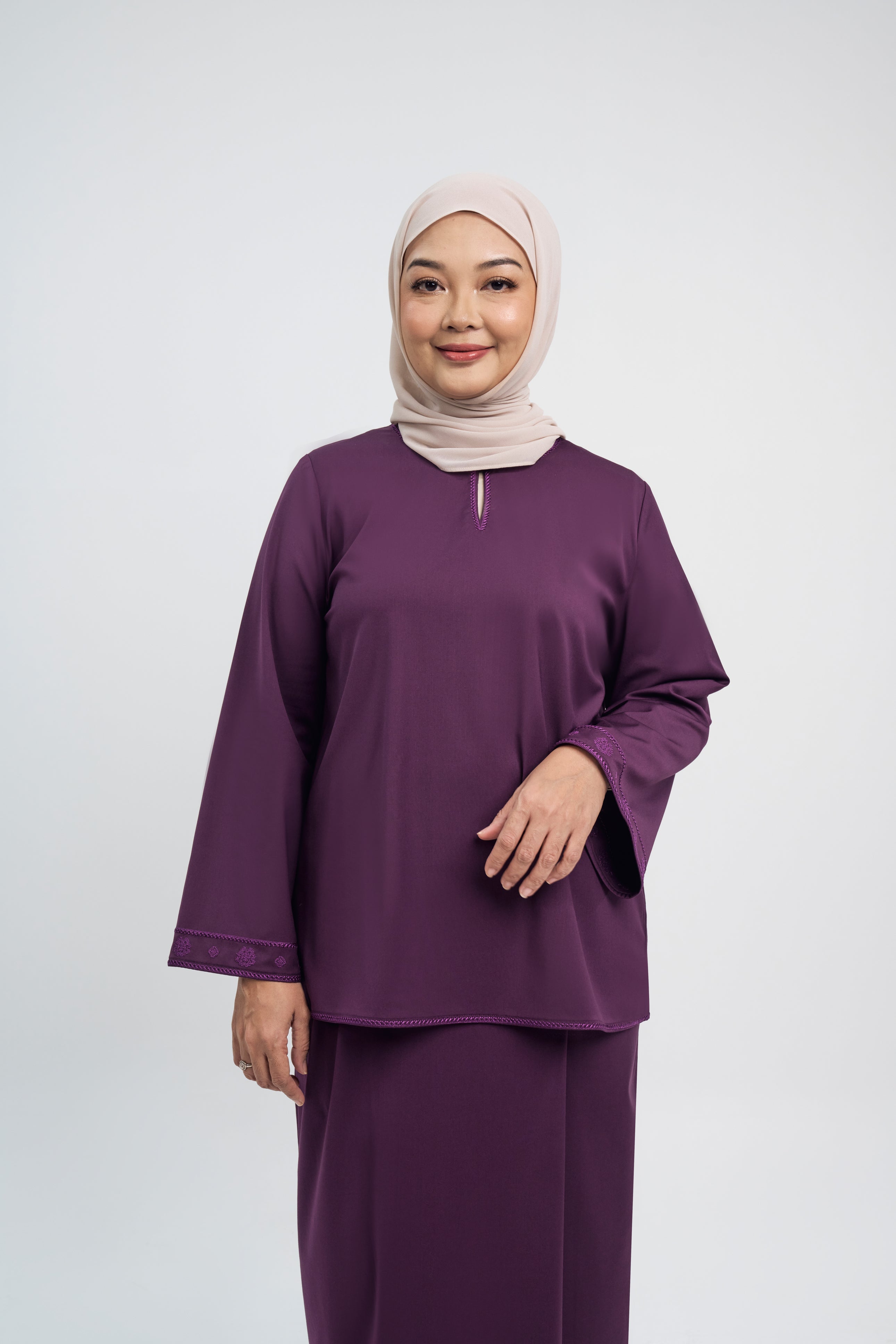 Patawali Baju Kurung - Dark Purple