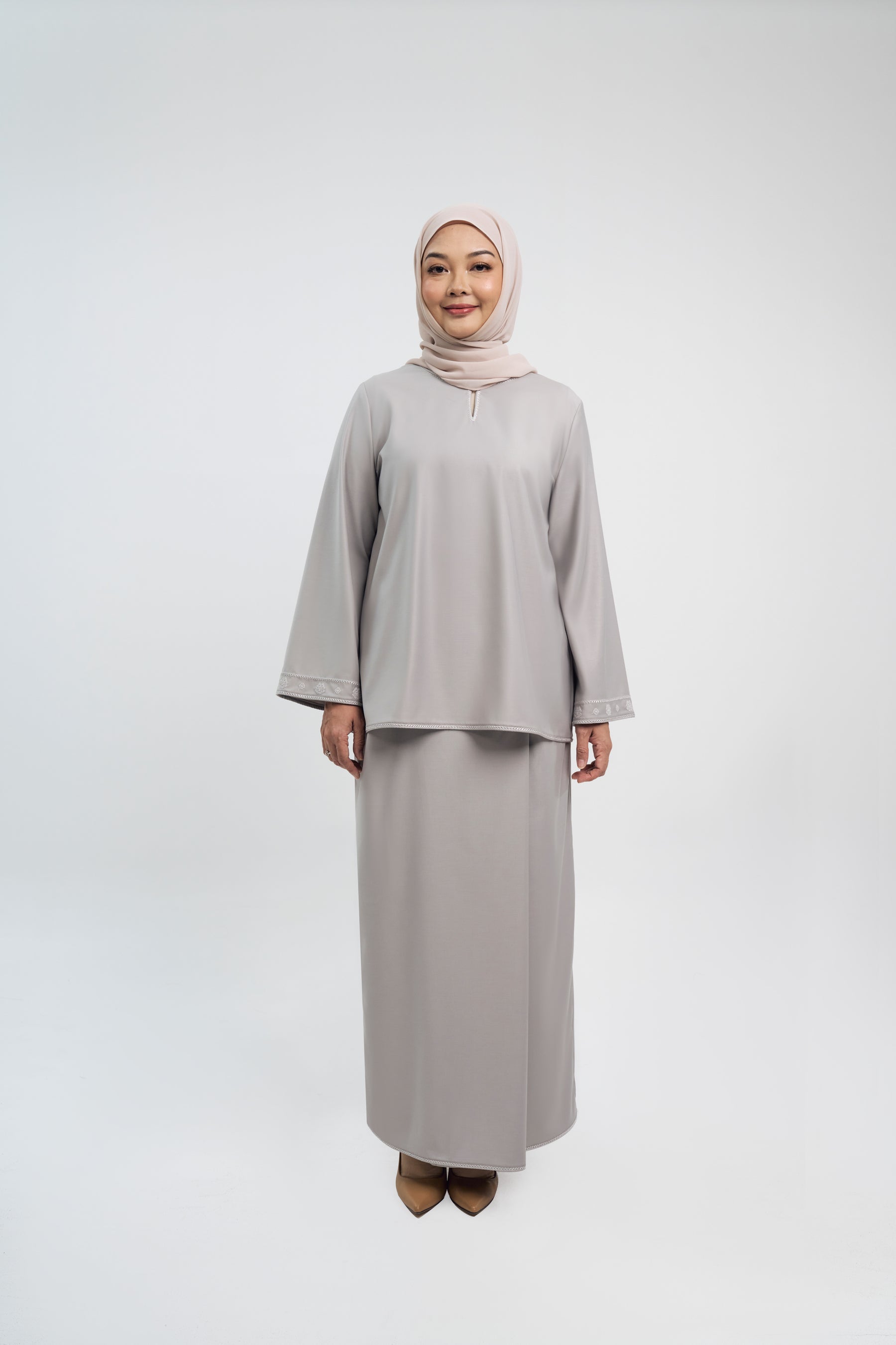 Patawali Baju Kurung - Ash Grey