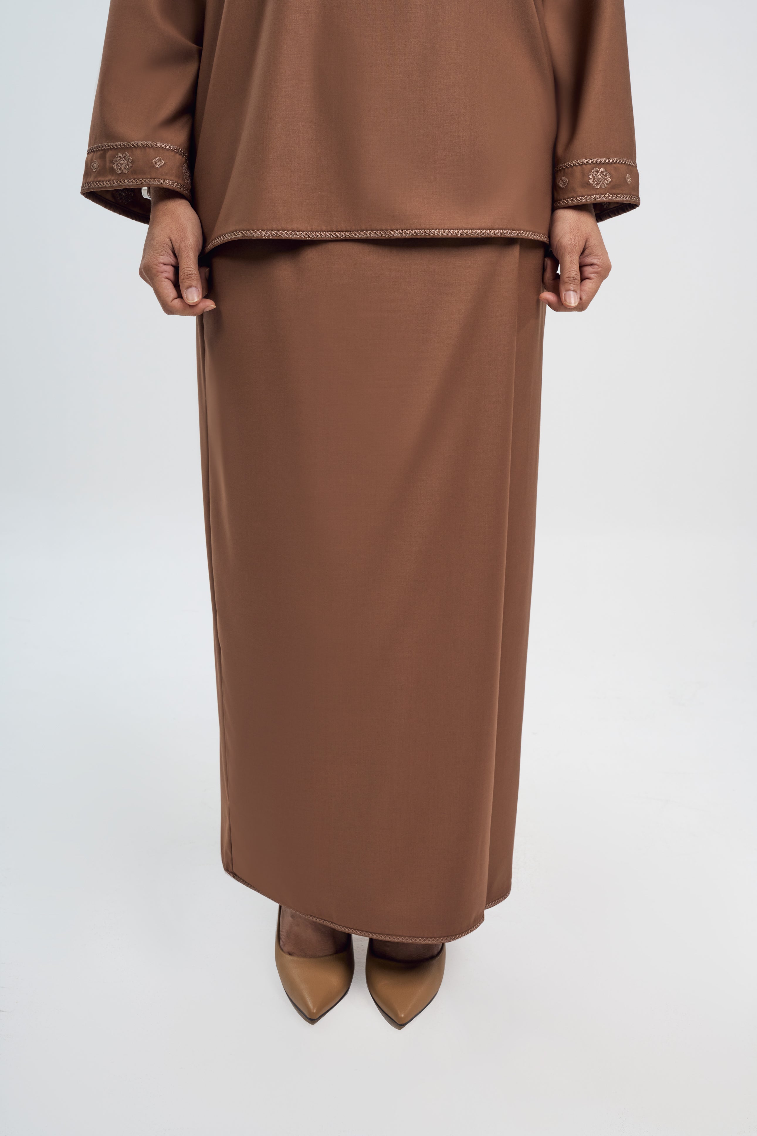 Patawali Baju Kurung - Coffee Brown