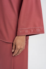 Patawali Baju Kurung - Dark Rose