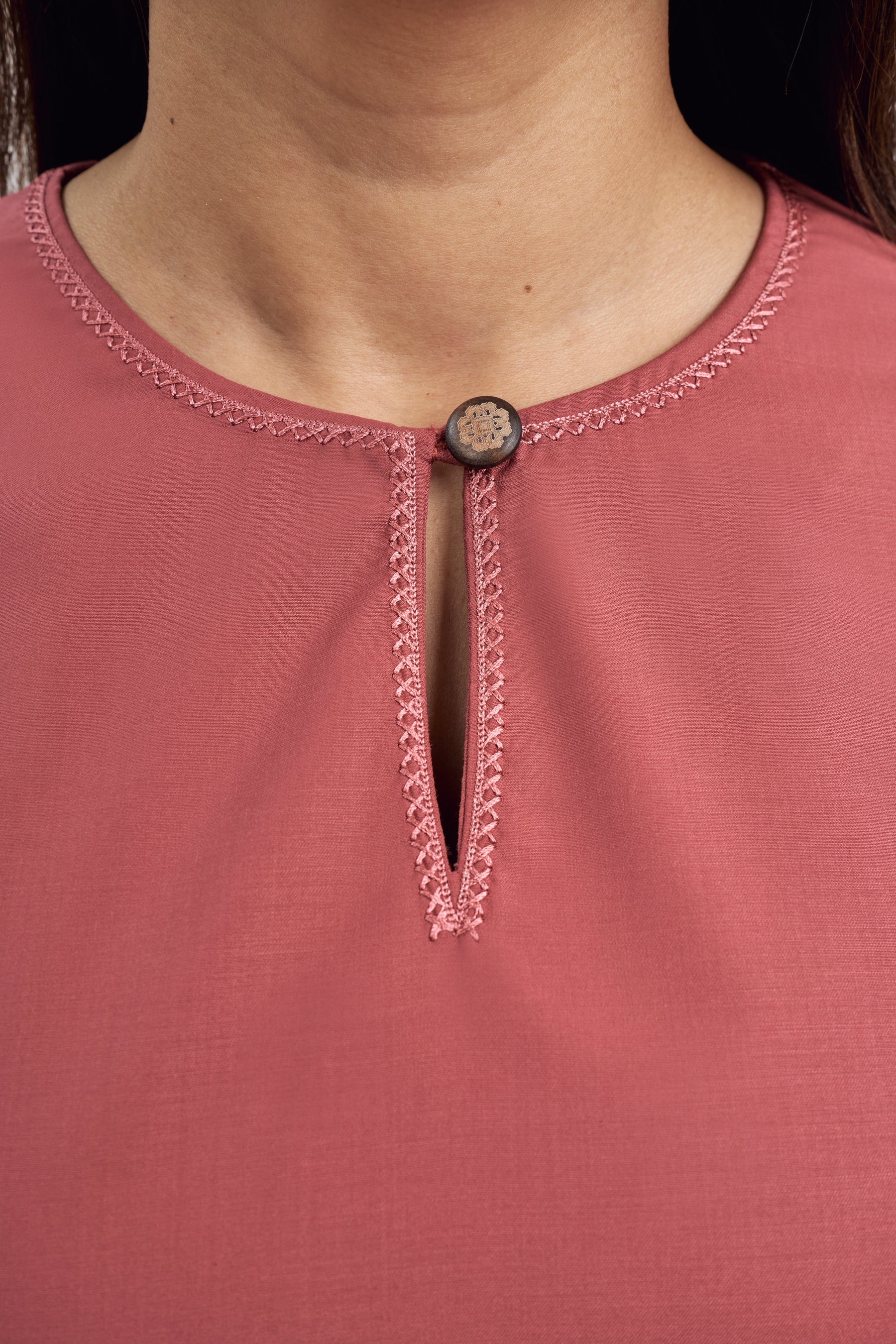 Patawali Baju Kurung - Dark Rose