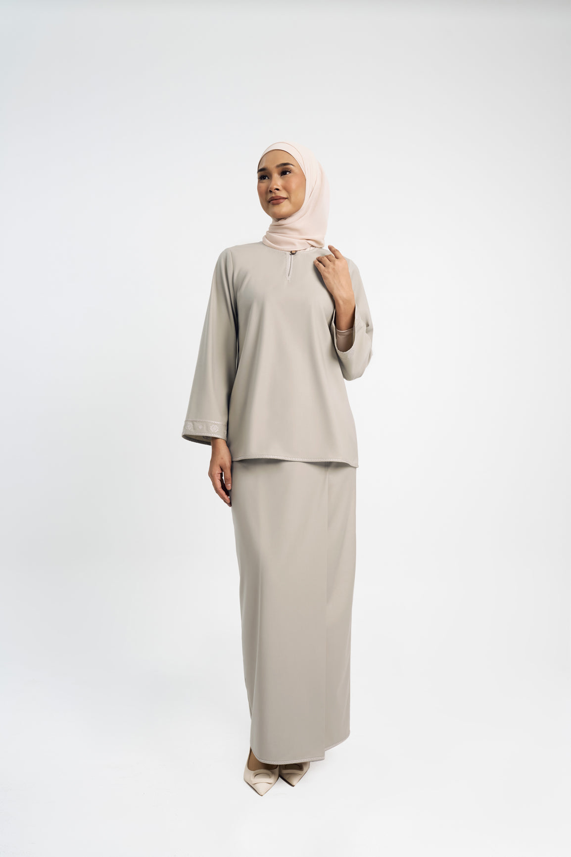 Patawali Baju Kurung - Light Khaki