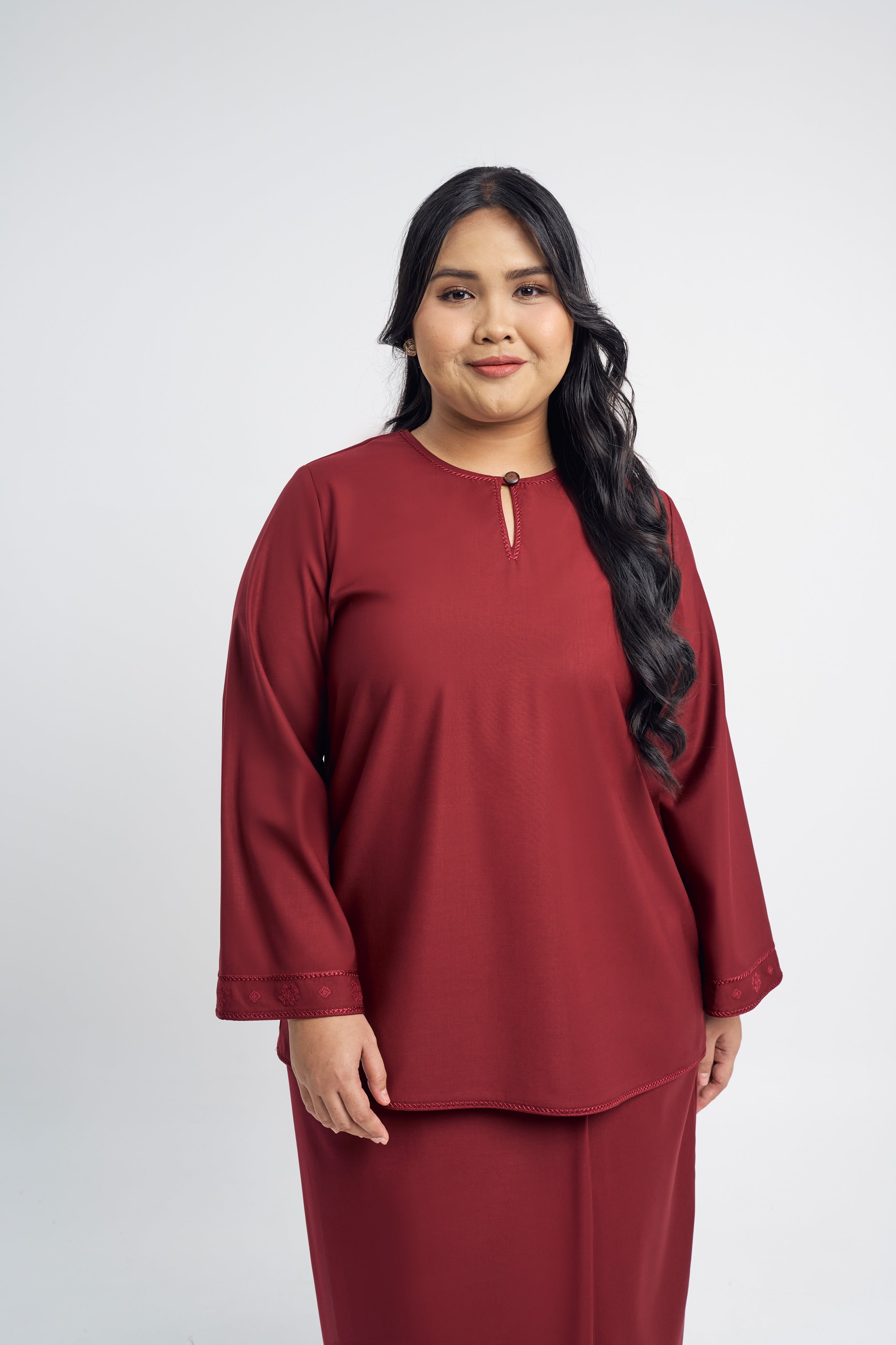 Patawali Baju Kurung - Mahogany Red