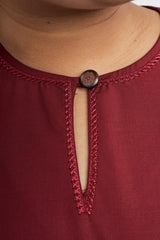 Patawali Baju Kurung - Mahogany Red