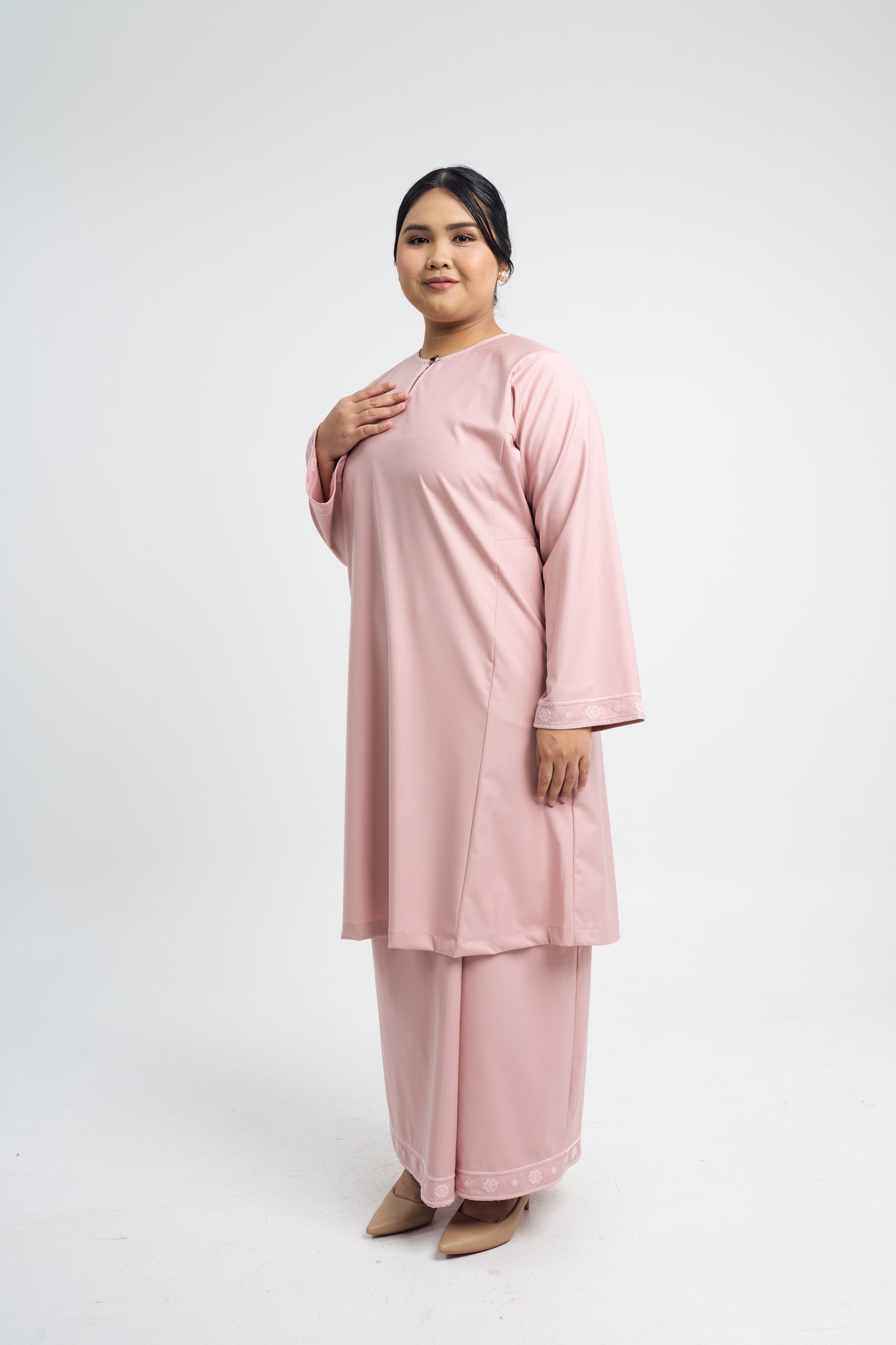 Patawali Baju Kurung Riau - Soft Pink