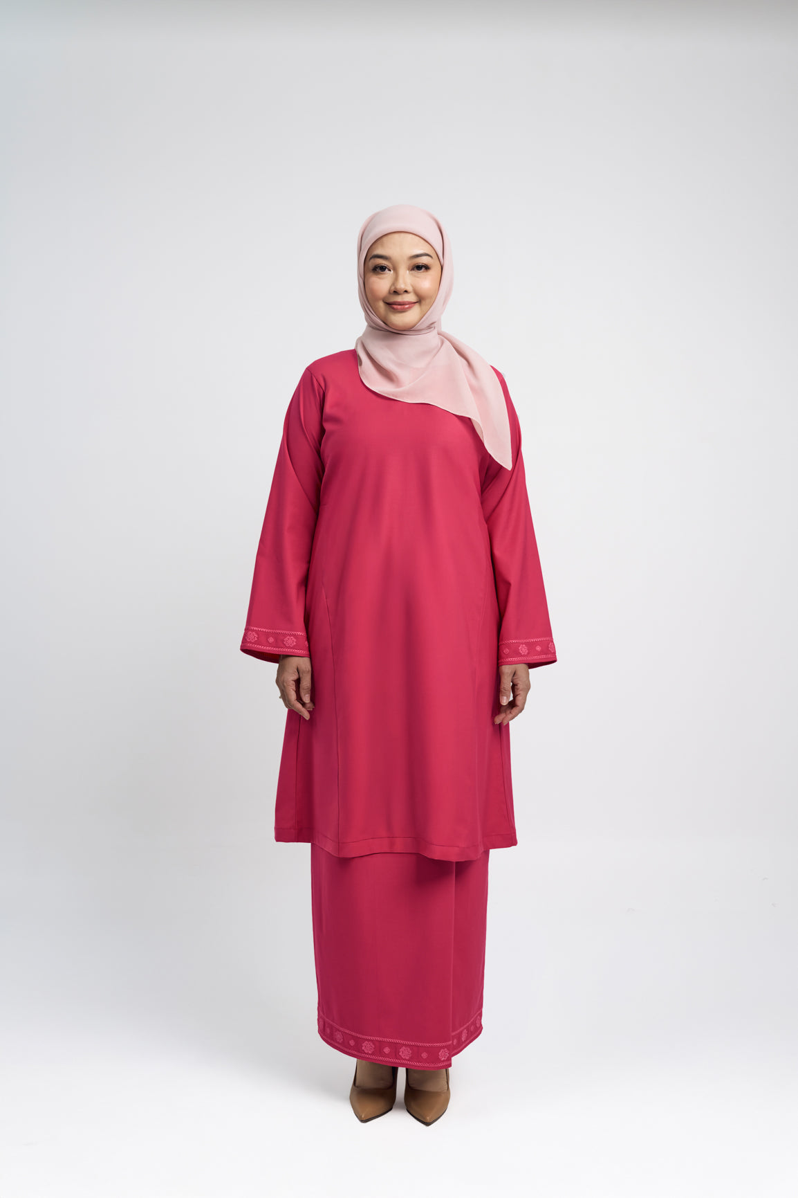 Patawali Baju Kurung Riau - Rose Red