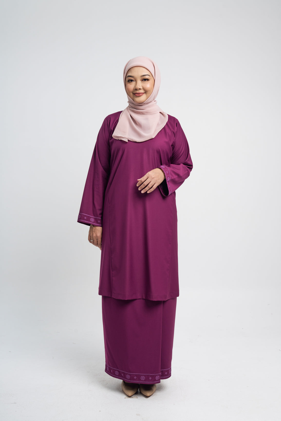 Patawali Baju Kurung Riau - Purple Manggis