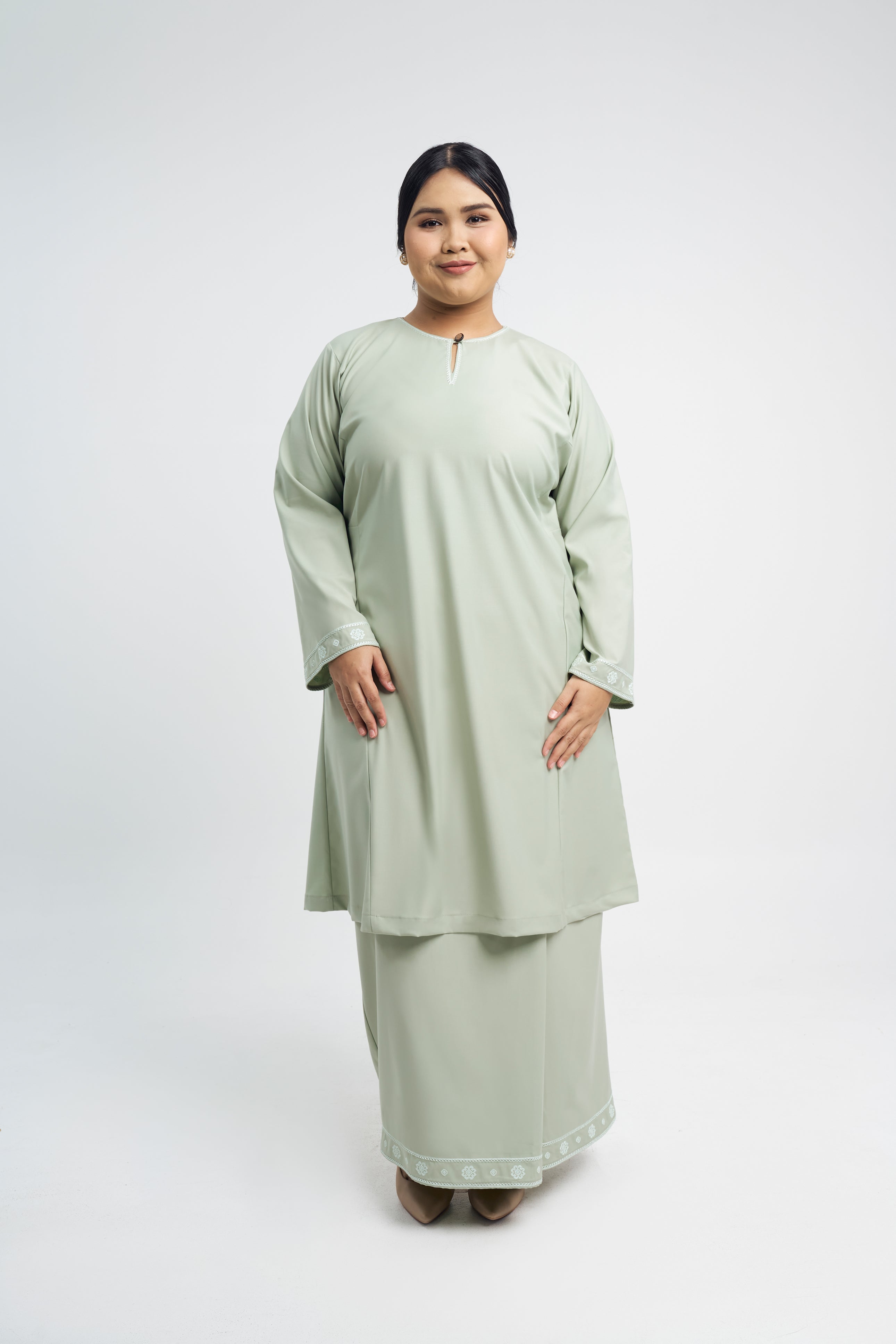 Patawali Baju Kurung Riau - Mint Green