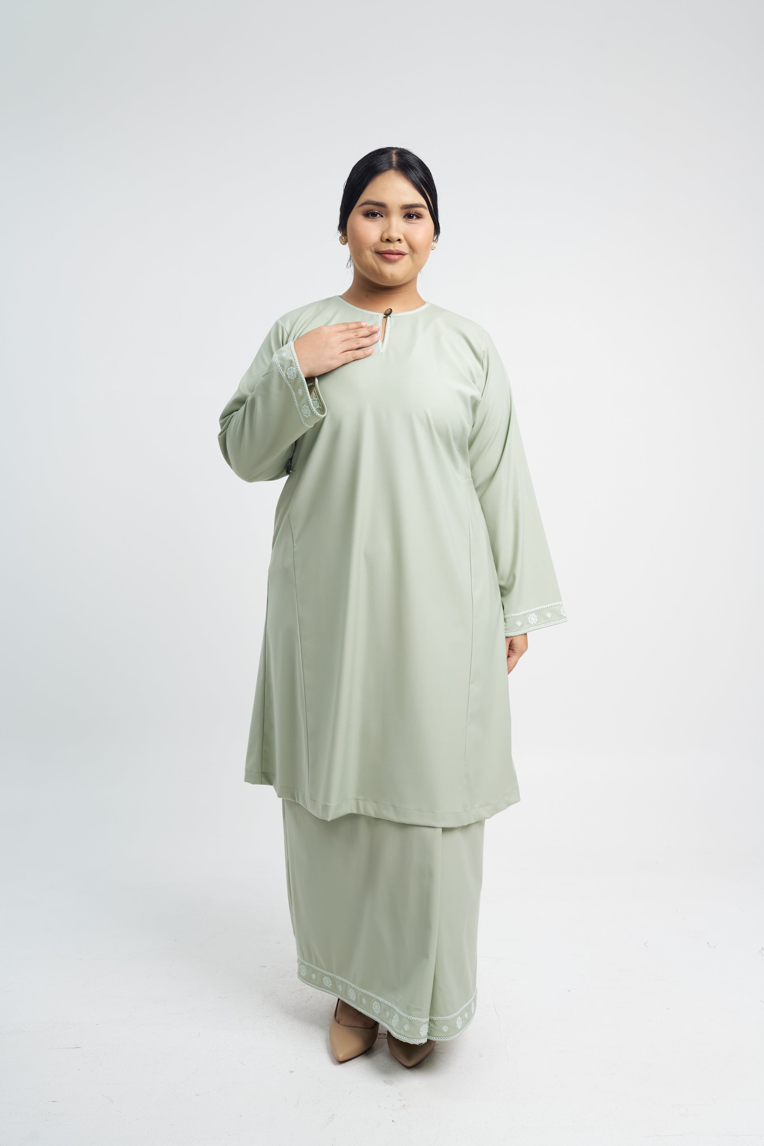 Patawali Baju Kurung Riau - Mint Green