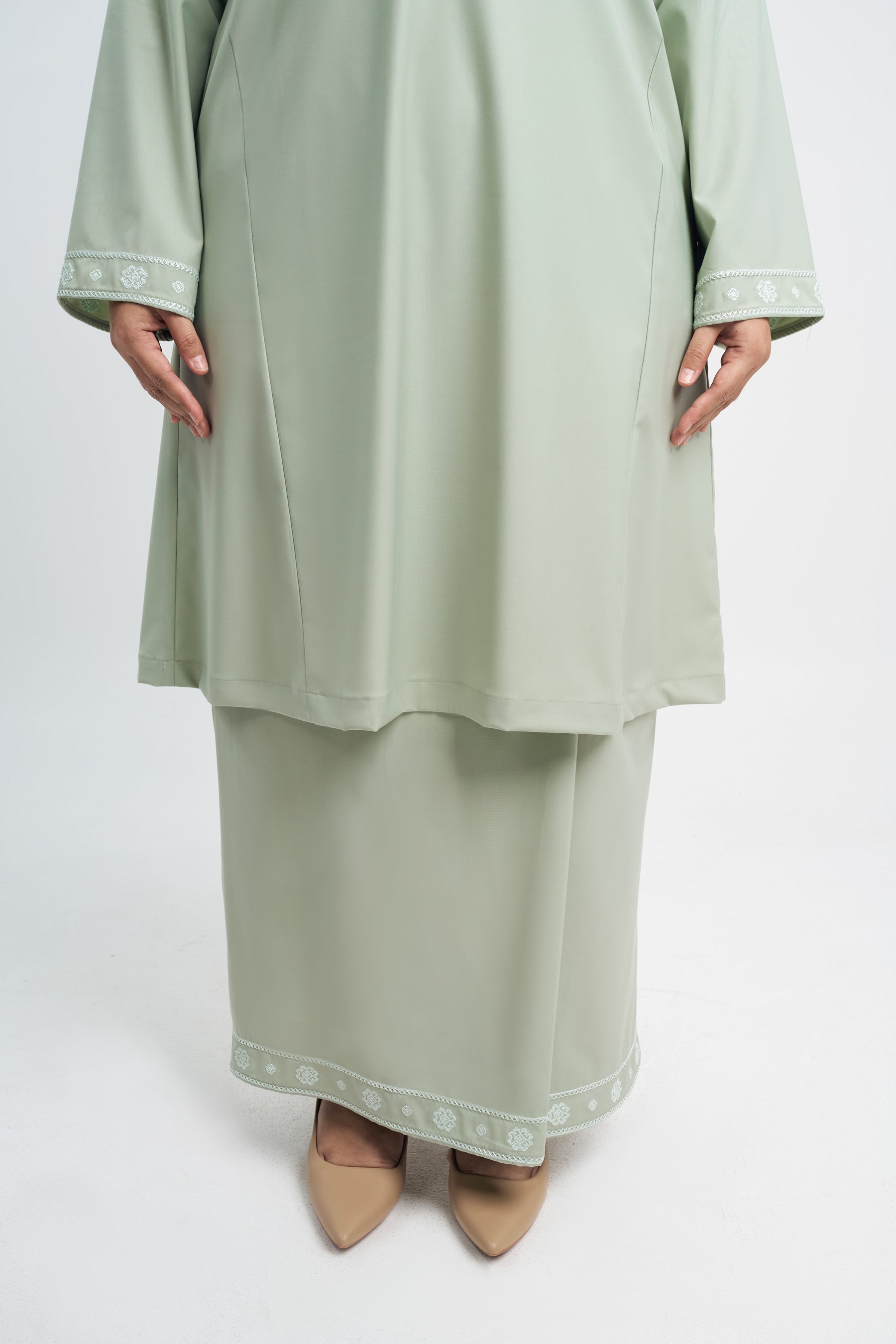 Patawali Baju Kurung Riau - Mint Green
