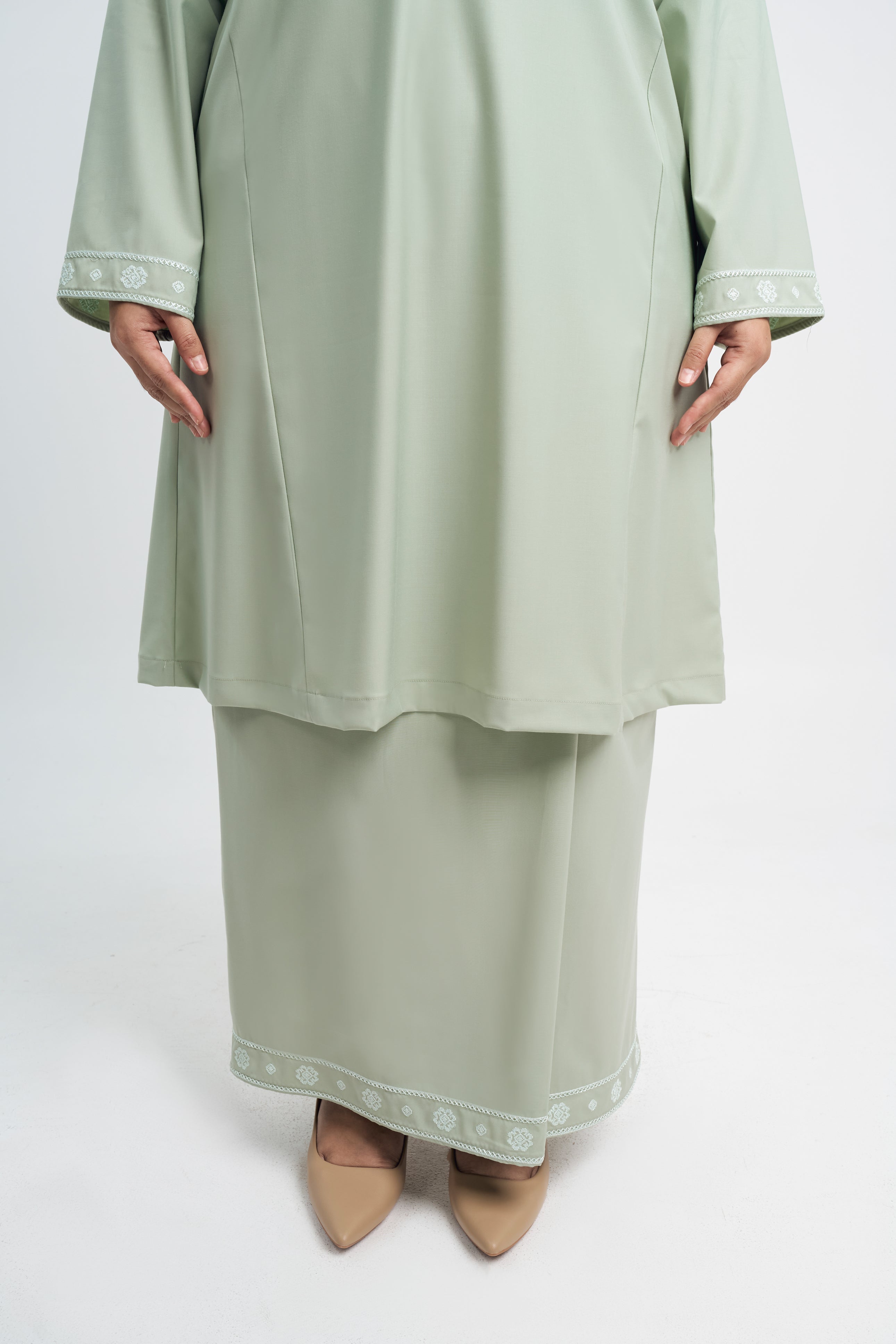 Patawali Baju Kurung Riau - Mint Green