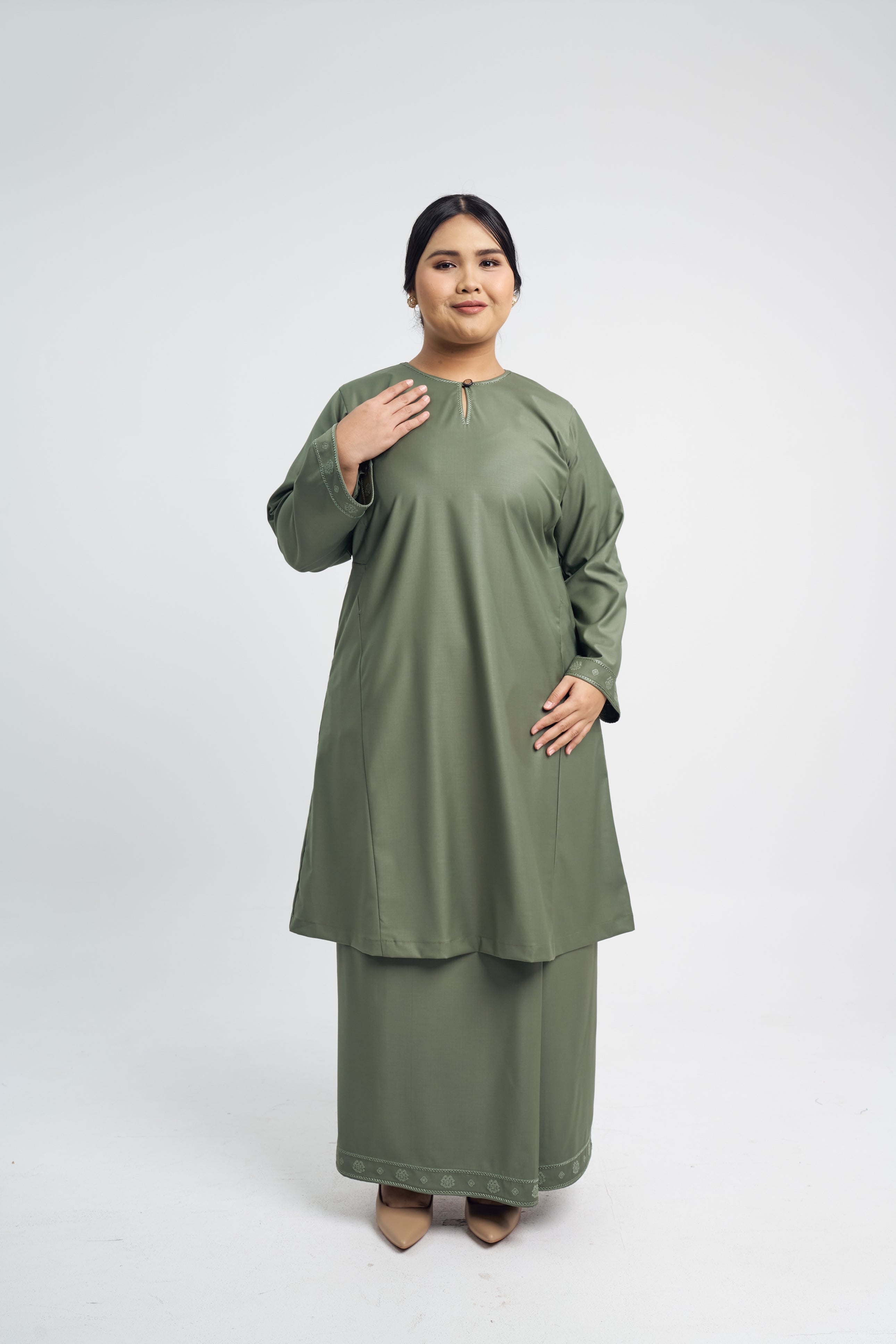 Patawali Baju Kurung Riau - Pickle Green