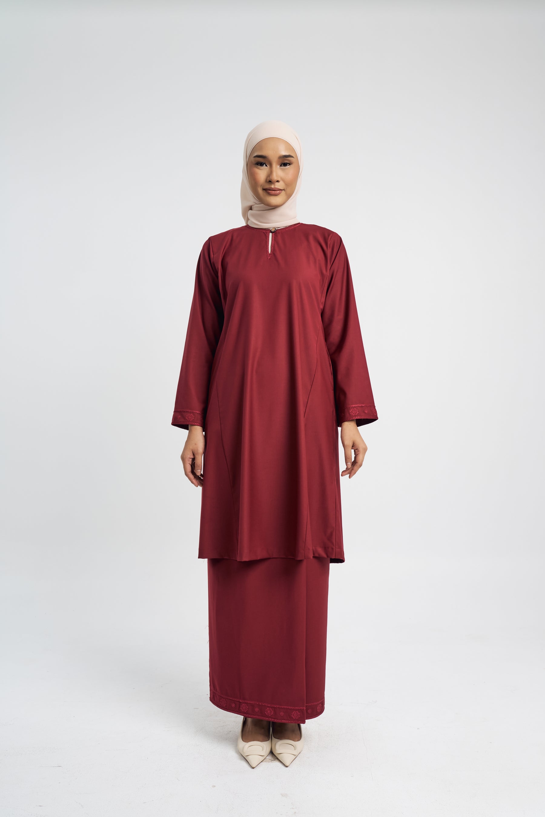 Patawali Baju Kurung Riau - Mahogany Red
