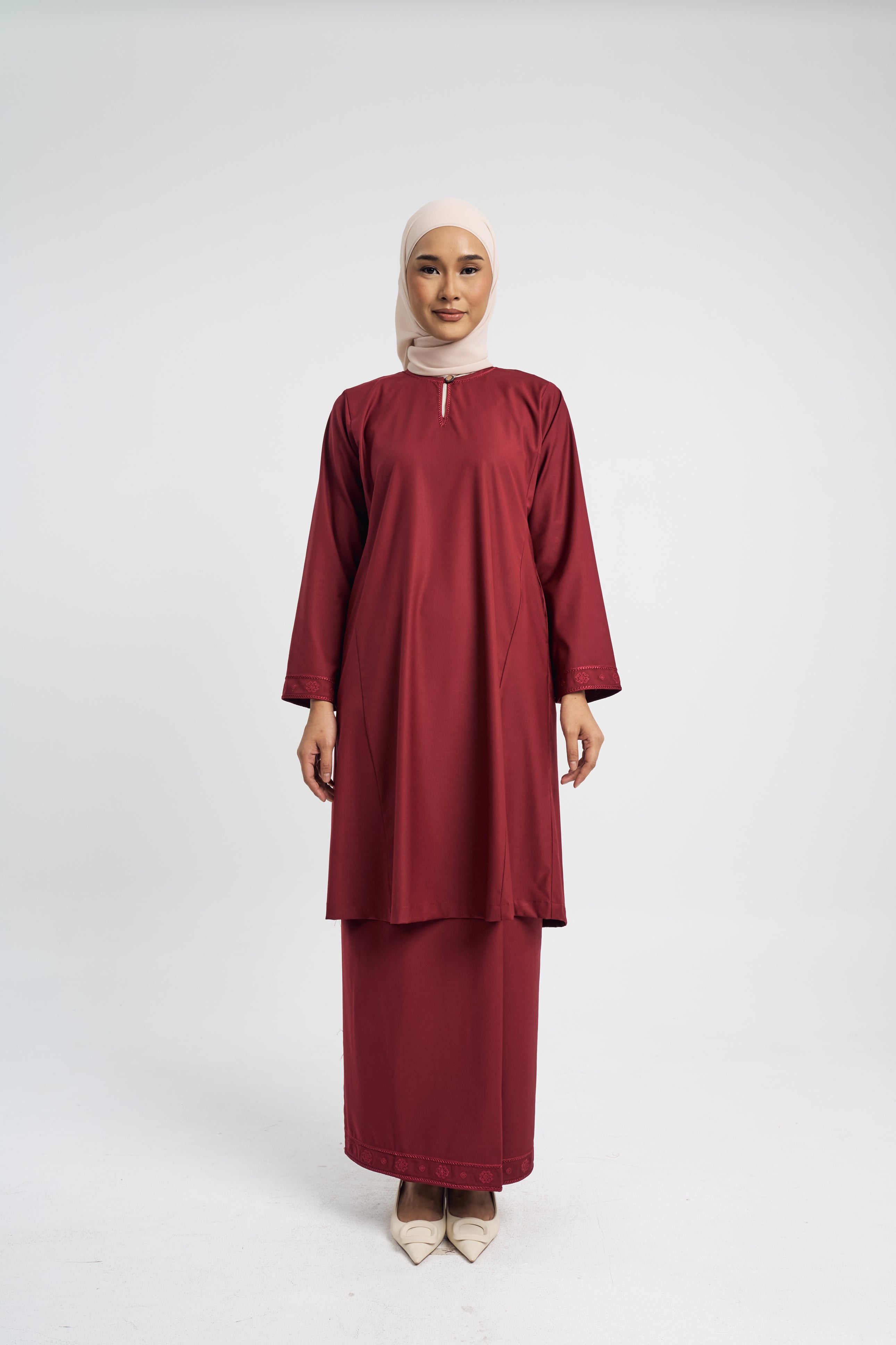 Patawali Baju Kurung Riau - Mahogany Red