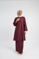 Patawali Baju Kurung Riau - Burgundy Red