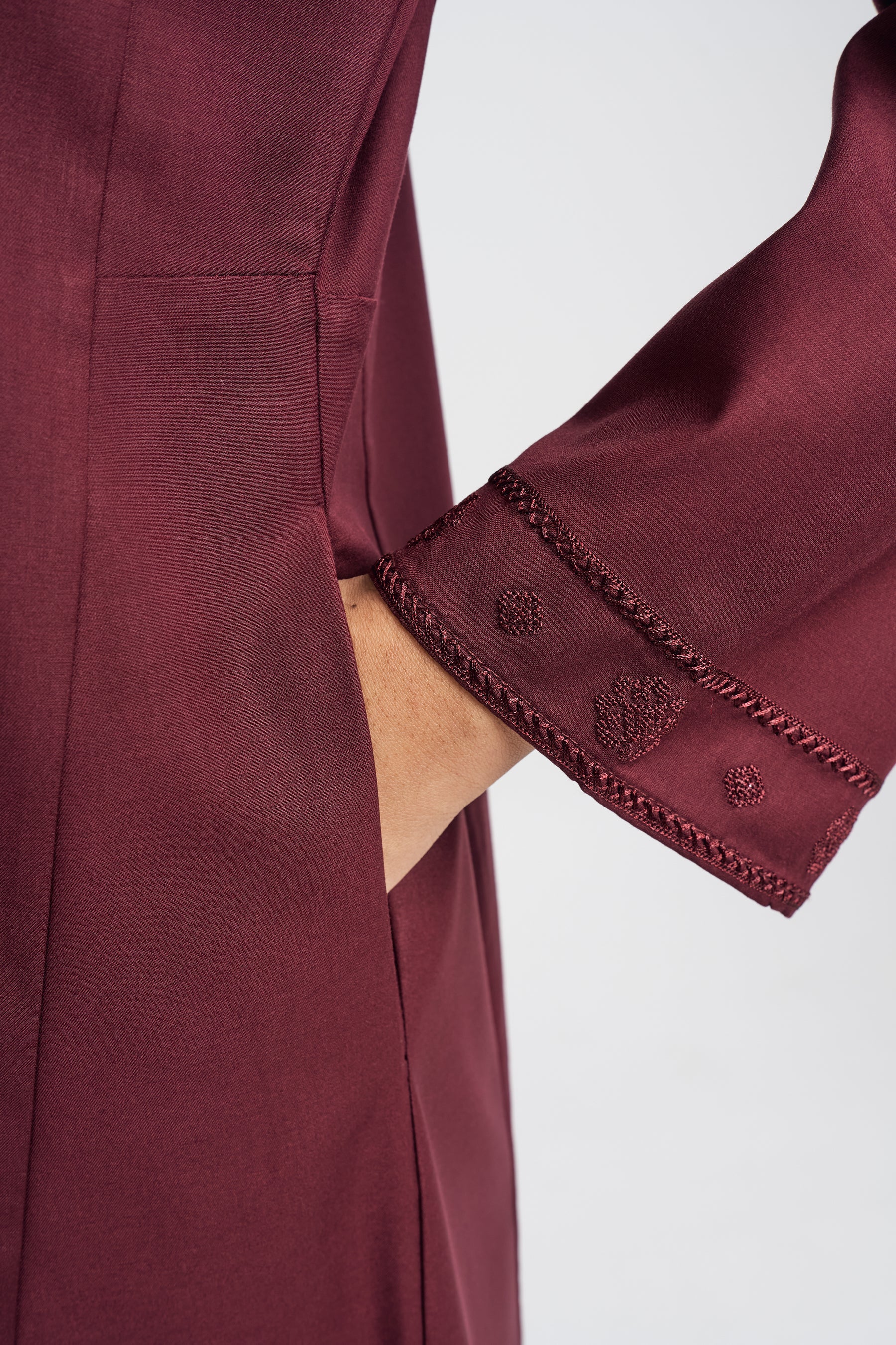 Patawali Baju Kurung Riau - Burgundy Red