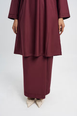 Patawali Baju Kurung Riau - Burgundy Red