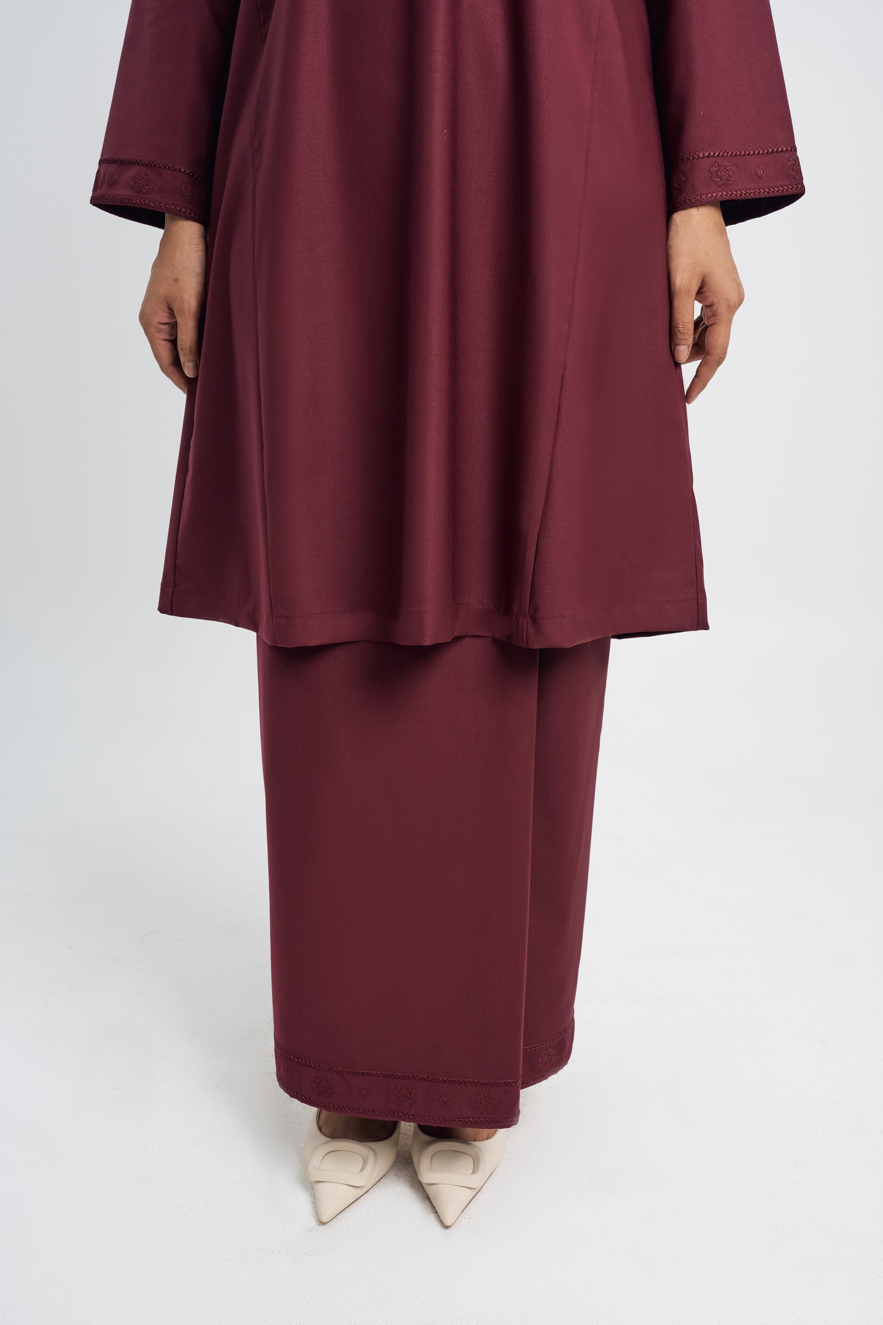 Patawali Baju Kurung Riau - Burgundy Red