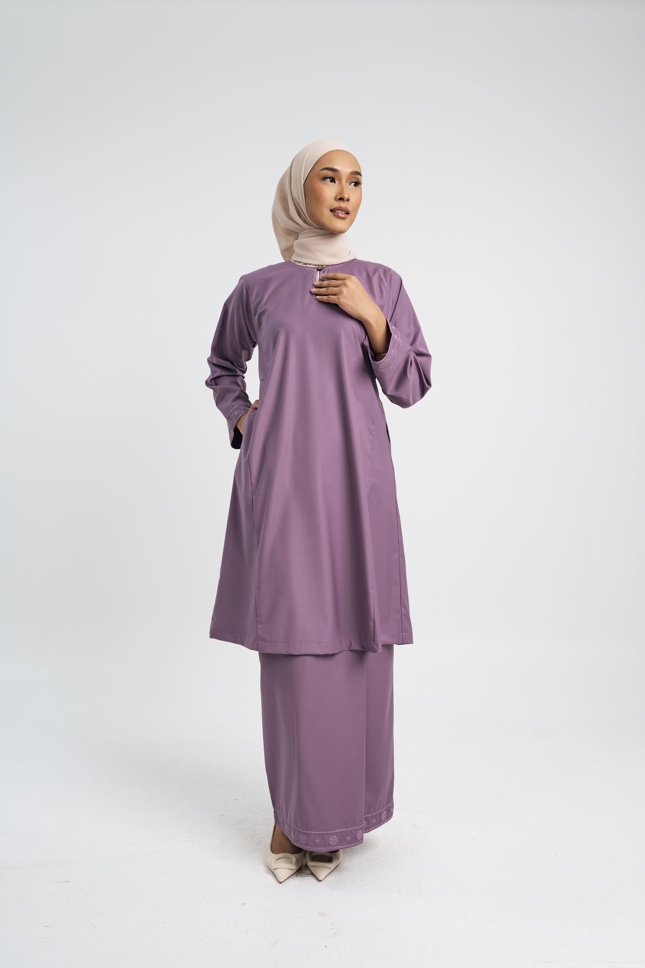 Patawali Baju Kurung Riau - Dusty Lilac