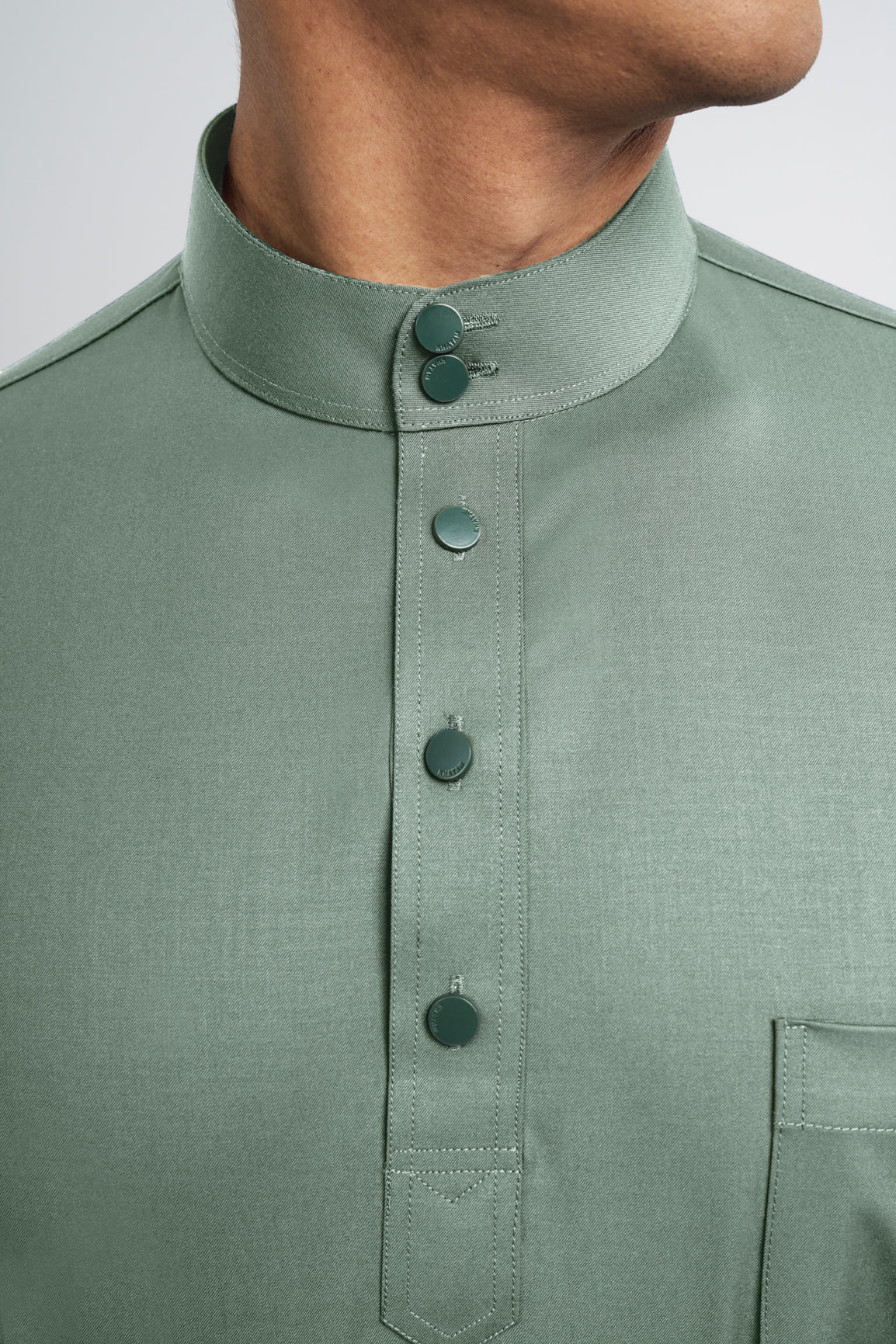 Patawali Classic Fit Baju Melayu Cekak Musang - Grass Green