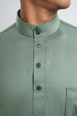 Patawali Classic Fit Baju Melayu Cekak Musang - Grass Green