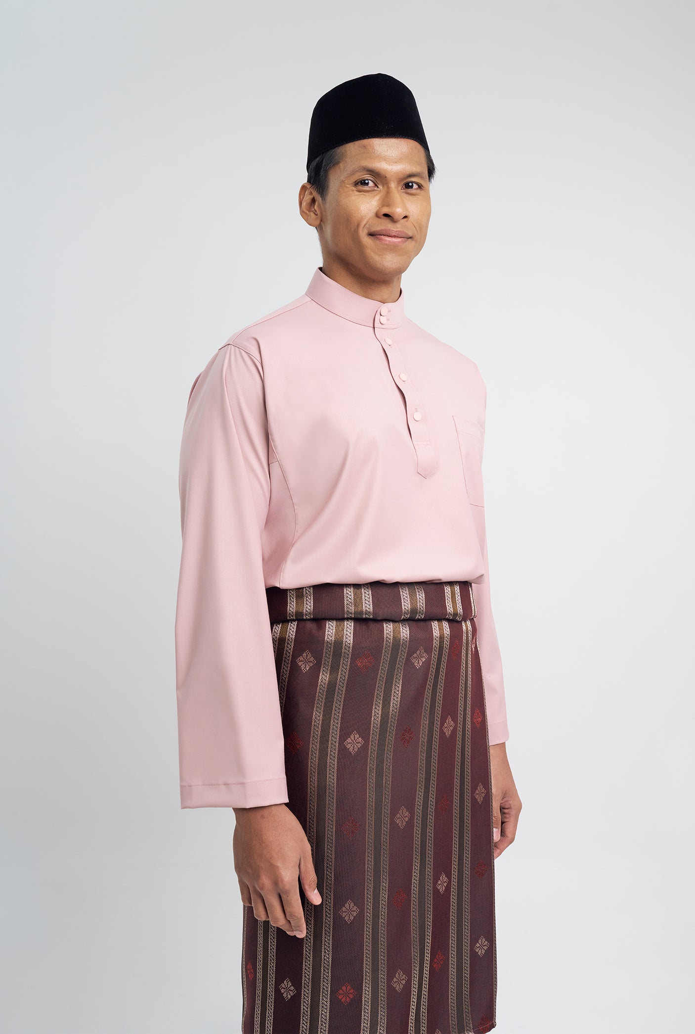 Patawali Classic Fit Baju Melayu Cekak Musang - Soft Pink