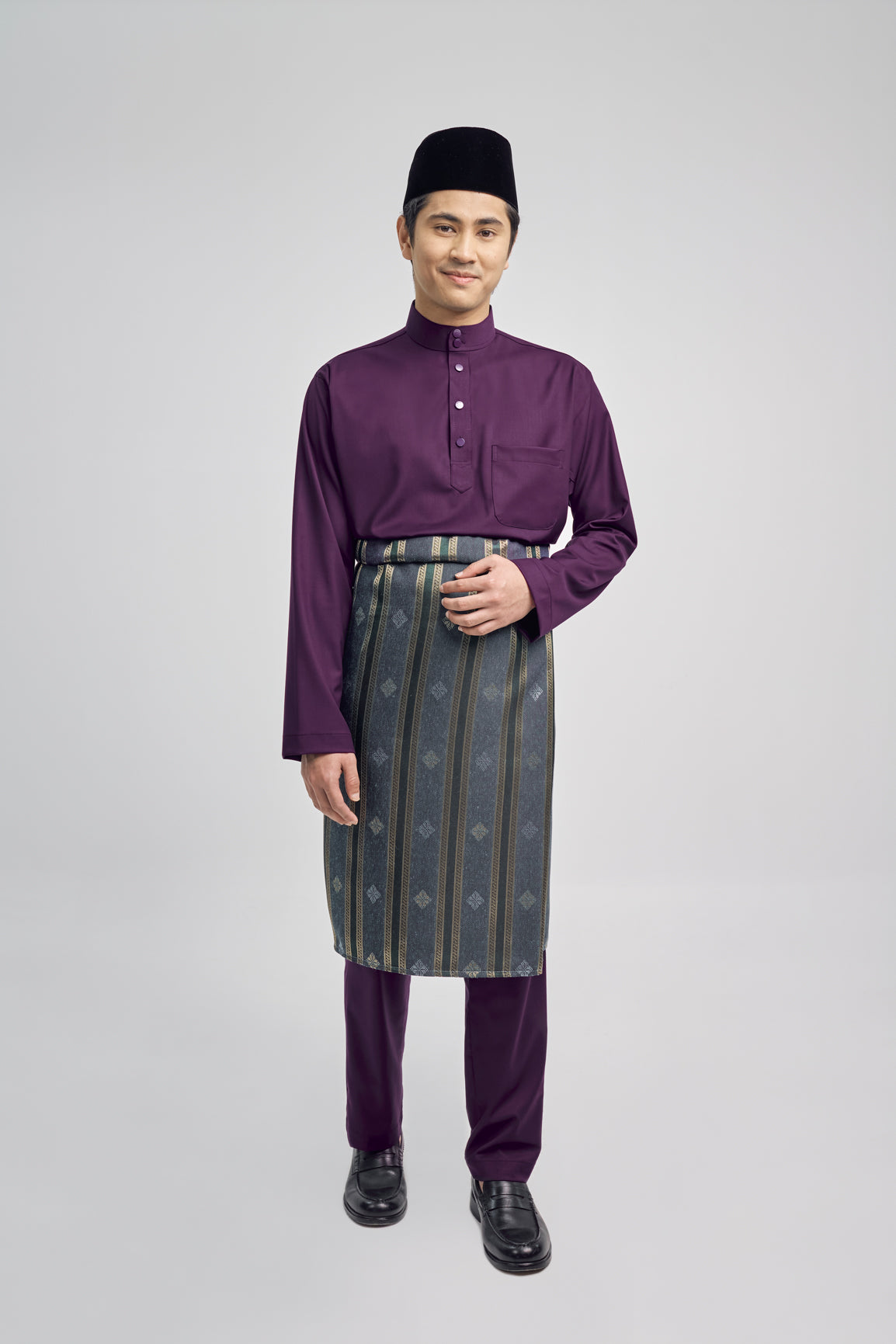 Patawali Classic Fit Baju Melayu Cekak Musang - Dark Purple