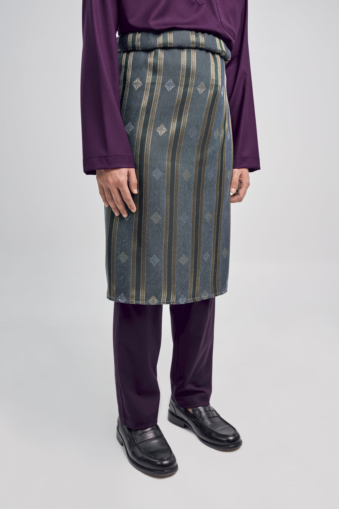 Patawali Classic Fit Baju Melayu Cekak Musang - Dark Purple