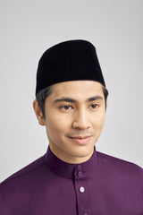 Patawali Classic Fit Baju Melayu Cekak Musang - Dark Purple