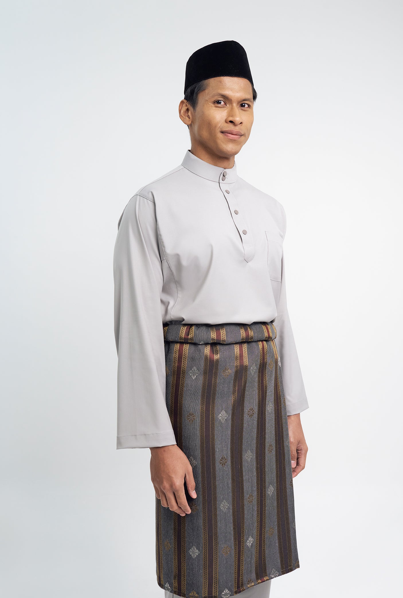 Patawali Classic Fit Baju Melayu Cekak Musang - Ash Grey