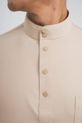 Patawali Classic Fit Baju Melayu Cekak Musang - Beige