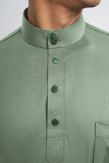 Patawali Classic Fit Baju Melayu Cekak Musang - Grass Green