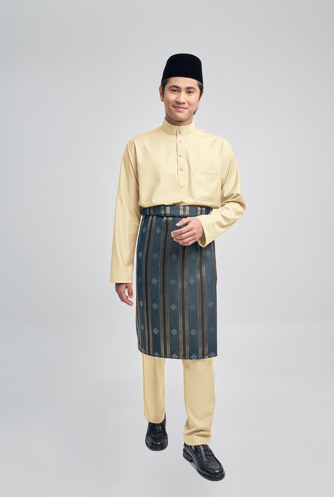 Patawali Classic Fit Baju Melayu Cekak Musang - Kuning Langsat