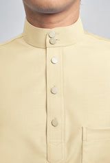 Patawali Classic Fit Baju Melayu Cekak Musang - Kuning Langsat