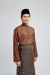 Patawali Classic Fit Baju Melayu Cekak Musang - Coffee Brown