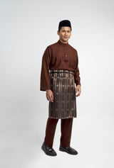 Patawali Classic Fit Baju Melayu Cekak Musang - Bean Brown