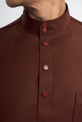 Patawali Classic Fit Baju Melayu Cekak Musang - Bean Brown