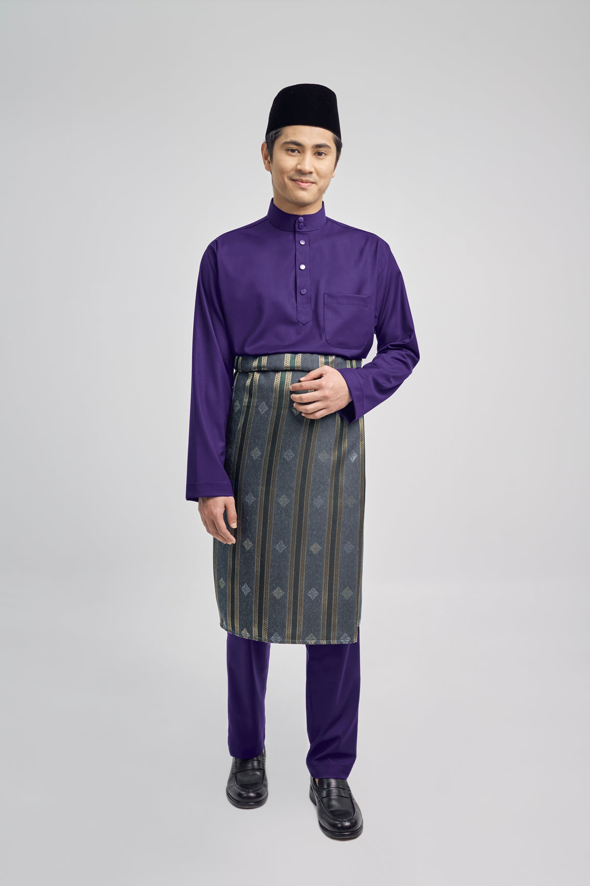 Patawali Classic Fit Baju Melayu Cekak Musang - Dark Indigo
