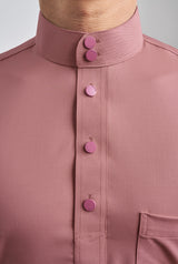 Patawali Classic Fit Baju Melayu Cekak Musang - Smokey Pink
