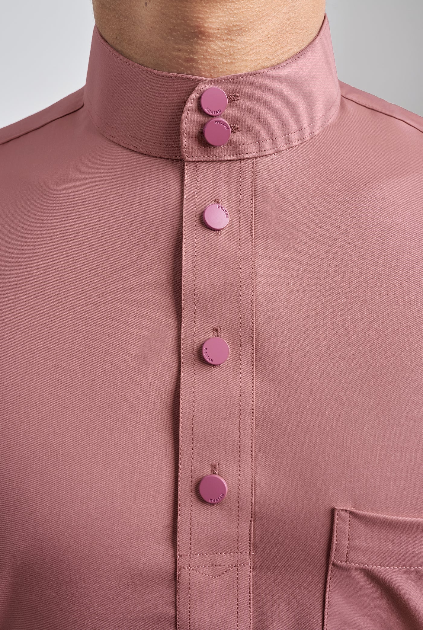 Patawali Classic Fit Baju Melayu Cekak Musang - Smokey Pink