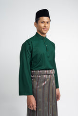 Patawali Classic Fit Baju Melayu Cekak Musang - Deep Green