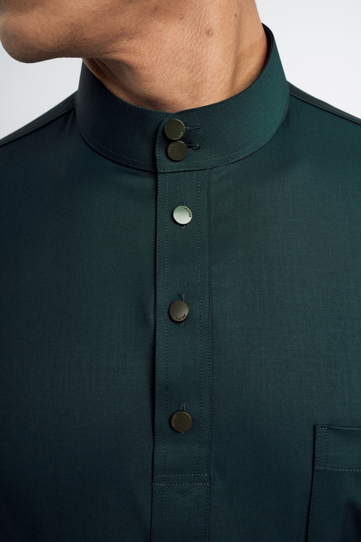 Patawali Classic Fit Baju Melayu Cekak Musang - Deep Green